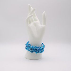 Handmade Blue Glass Bead Bracelet